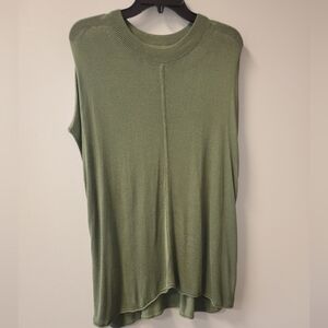 BANANA REPUBLIC Career Minimalist Fine Knit Sleeveless Vest Top Olive Green XXL